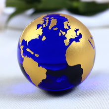 Load image into Gallery viewer, 6cm Blue Gold Crystal Earth Model Feng Shui Glass Globe Crystal Ball Sphere Ornaments Figurine Home Decoration Accessories Gifts
