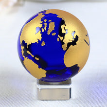 Load image into Gallery viewer, 6cm Blue Gold Crystal Earth Model Feng Shui Glass Globe Crystal Ball Sphere Ornaments Figurine Home Decoration Accessories Gifts