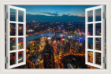 Load image into Gallery viewer, 3D Window View Wall Sticker Night City Landscape Sticker Decal Vinyl Wallpaper Home Decor Living Room