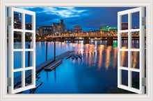 Load image into Gallery viewer, 3D Window View Wall Sticker Night City Landscape Sticker Decal Vinyl Wallpaper Home Decor Living Room
