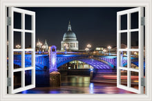 Load image into Gallery viewer, 3D Window View Wall Sticker Night City Landscape Sticker Decal Vinyl Wallpaper Home Decor Living Room