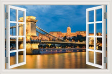 Load image into Gallery viewer, 3D Window View Wall Sticker Night City Landscape Sticker Decal Vinyl Wallpaper Home Decor Living Room