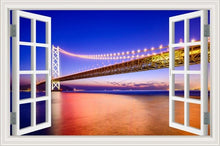 Load image into Gallery viewer, 3D Window View Wall Sticker Night City Landscape Sticker Decal Vinyl Wallpaper Home Decor Living Room
