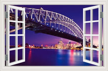 Load image into Gallery viewer, 3D Window View Wall Sticker Night City Landscape Sticker Decal Vinyl Wallpaper Home Decor Living Room