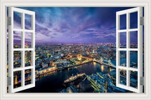 Load image into Gallery viewer, 3D Window View Wall Sticker Night City Landscape Sticker Decal Vinyl Wallpaper Home Decor Living Room