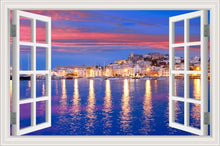 Load image into Gallery viewer, 3D Window View Wall Sticker Night City Landscape Sticker Decal Vinyl Wallpaper Home Decor Living Room