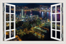 Load image into Gallery viewer, 3D Window View Wall Sticker Night City Landscape Sticker Decal Vinyl Wallpaper Home Decor Living Room