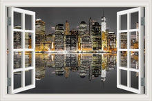 Load image into Gallery viewer, 3D Window View Wall Sticker Night City Landscape Sticker Decal Vinyl Wallpaper Home Decor Living Room