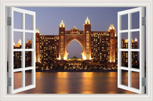 Load image into Gallery viewer, 3D Window View Wall Sticker Night City Landscape Sticker Decal Vinyl Wallpaper Home Decor Living Room