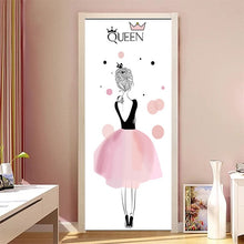 Load image into Gallery viewer, 90x200cm/77x200cm Simple European Door Stickers For Living Room Bedroom Quee Dress Girl PVC Poster Waterproof Renew Decor Decal