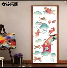 Load image into Gallery viewer, 90x200cm/77x200cm Simple European Door Stickers For Living Room Bedroom Quee Dress Girl PVC Poster Waterproof Renew Decor Decal